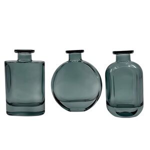 Green Glass Bud Vase Set -‎ Rust Décor for Weddings, Home, and Office